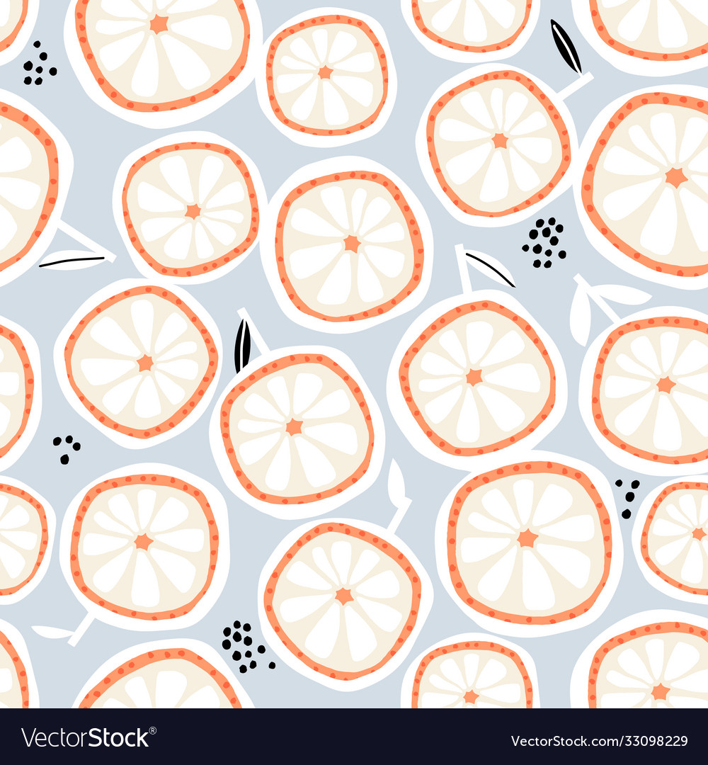 Seamless fruit pattern with oranges slices vector image Seamless fruit pattern with oranges slices