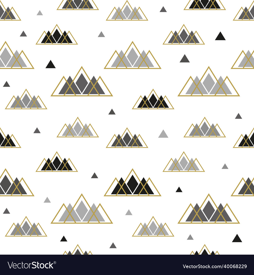 Seamless pattern with mountains in scandinavian vector image Seamless pattern with mountains in scandinavian