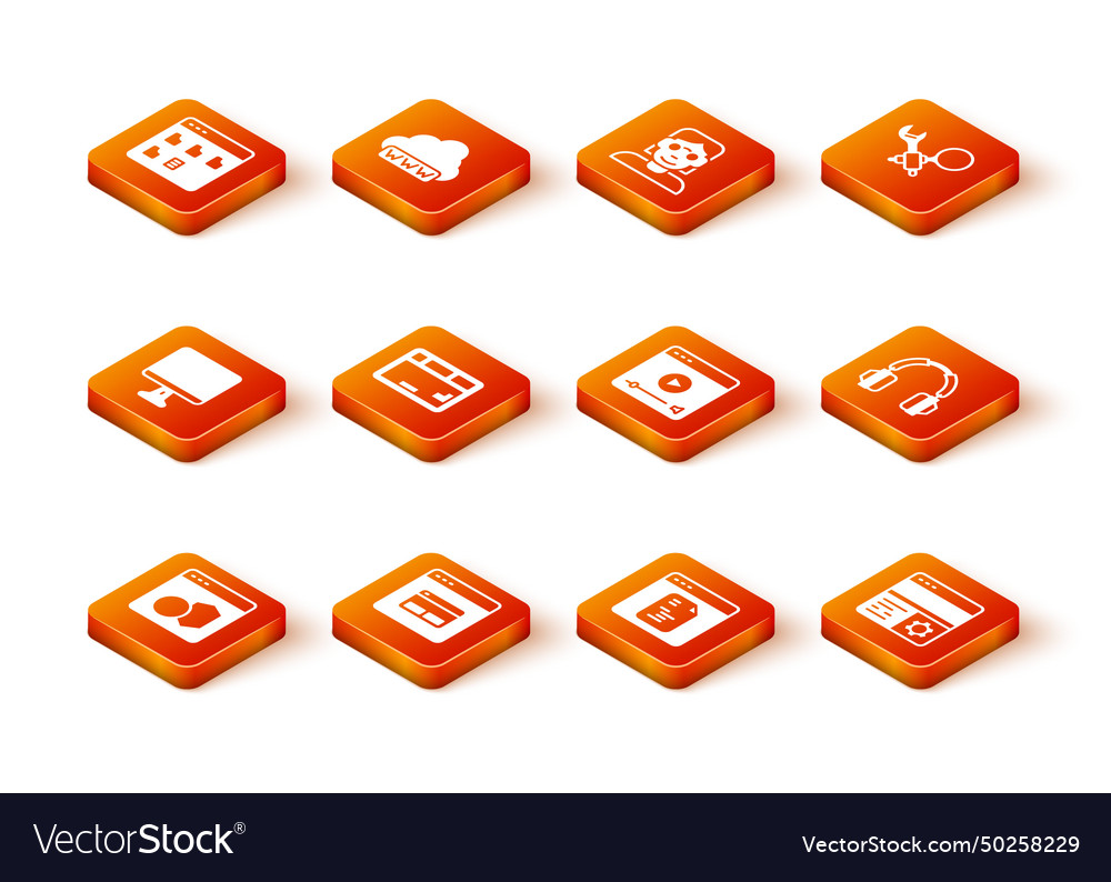 Set software search engine computer monitor vector image Set software search engine computer monitor