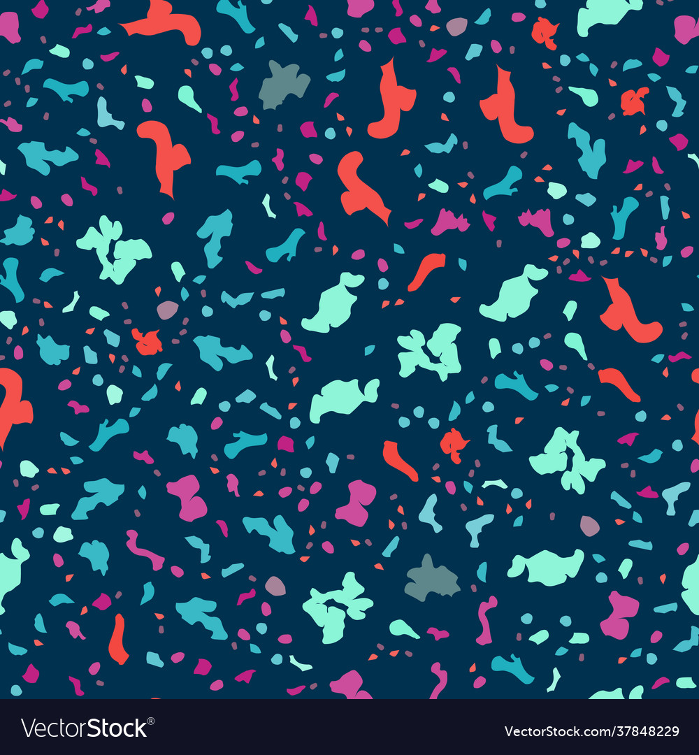 Small seamless pattern leaves berries spots black