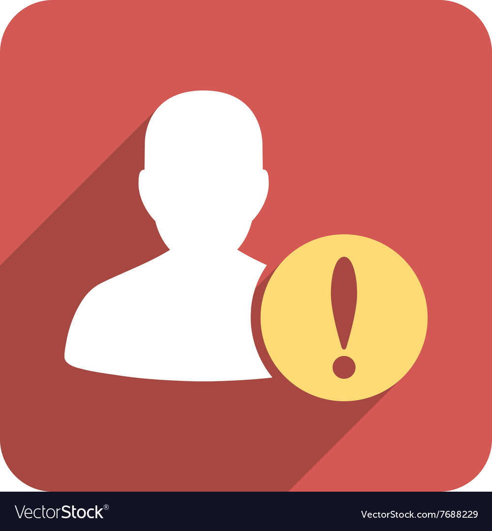 User problem flat rounded square icon with long