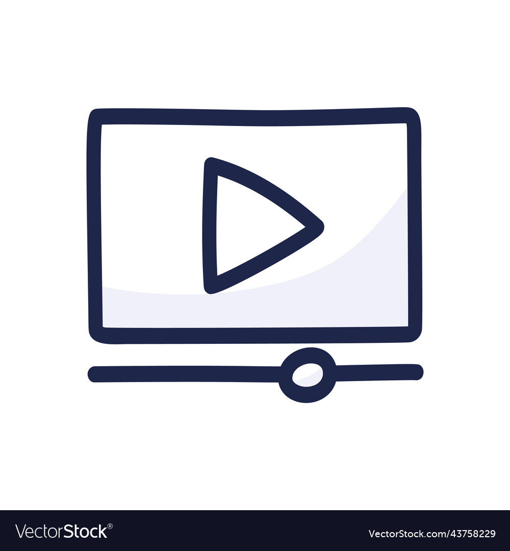 Video player play button simple outline color