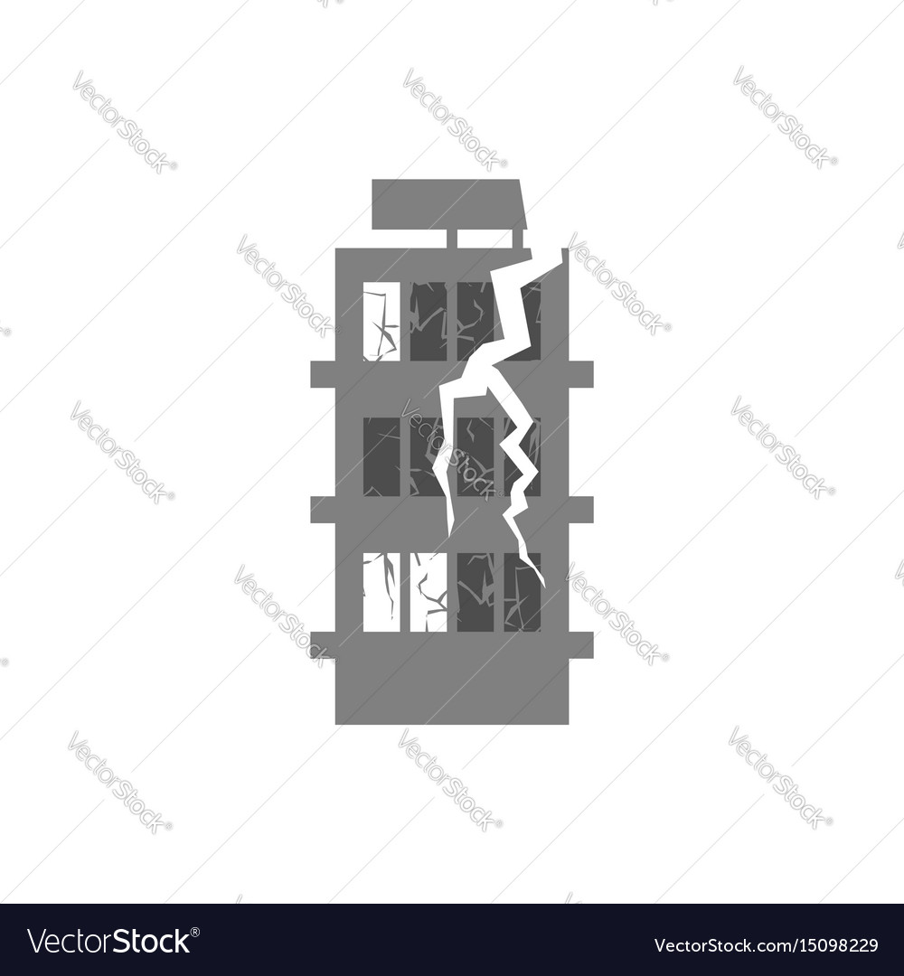 War broken building cracks and splinters Vector Image