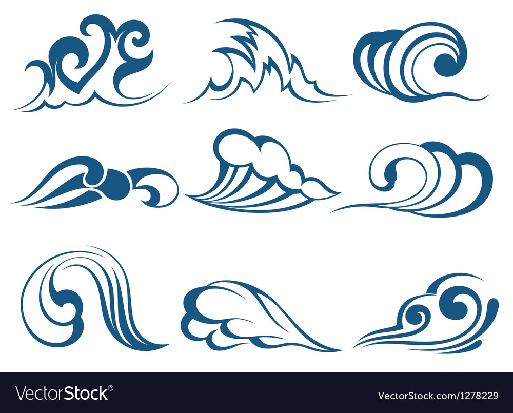 Wave symbols Royalty Free Vector Image VectorStock Wave symbols Royalty Free Vector Image VectorStock