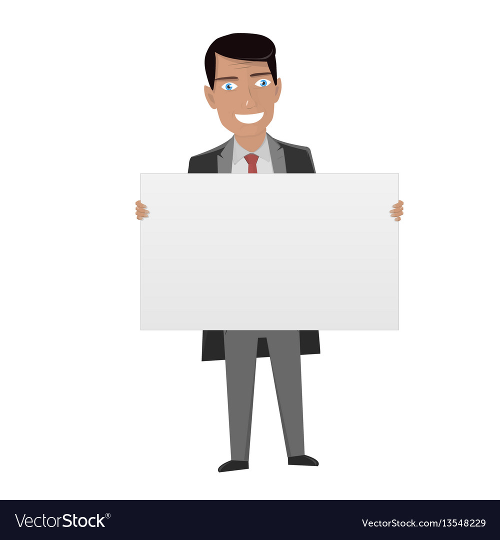 White board for business man in the suit holding Vector Image