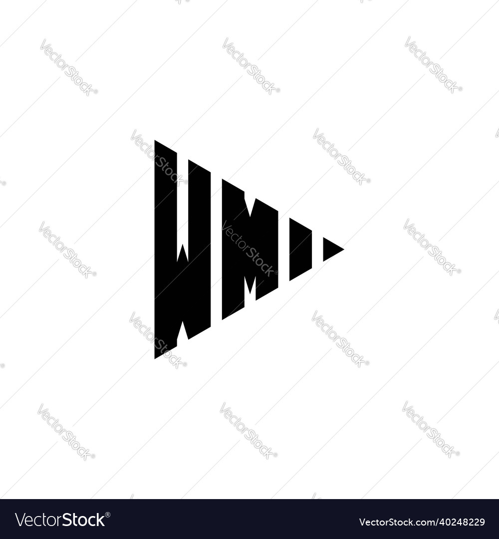 Wm logo monogram triangle shape play button