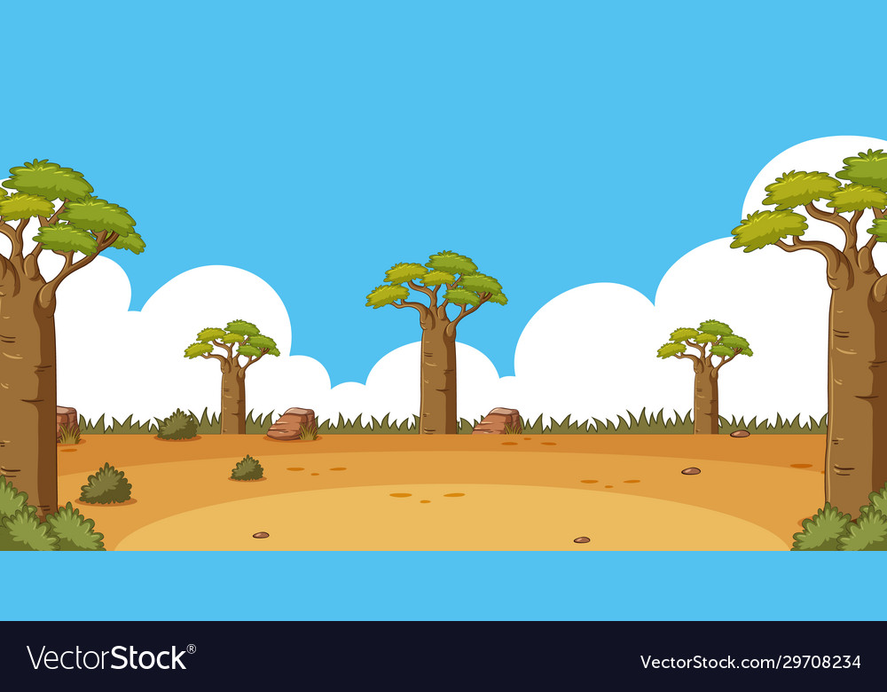 Background scene with tall trees in field Vector Image Background scene with tall trees in field
