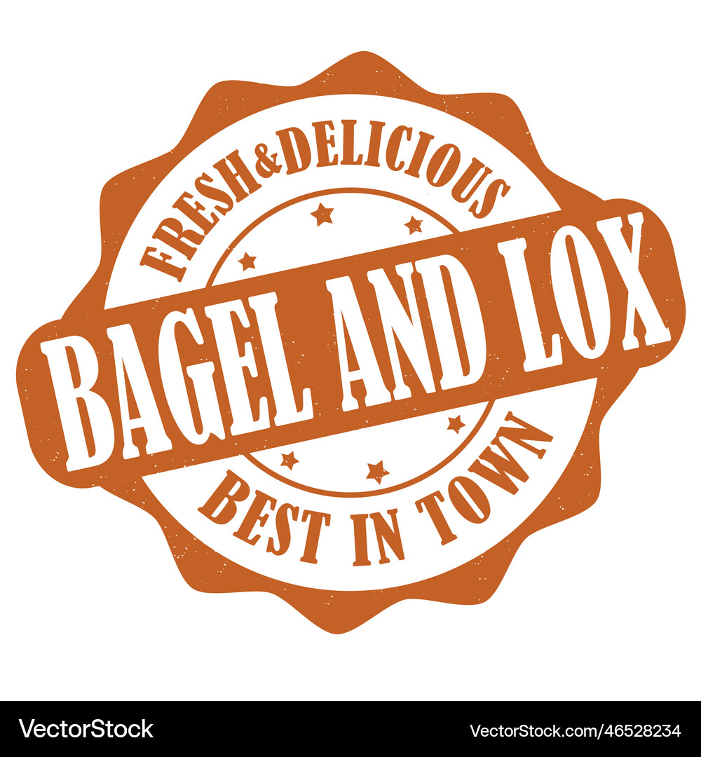 Bagel and lox label or stamp Royalty Free Vector Image