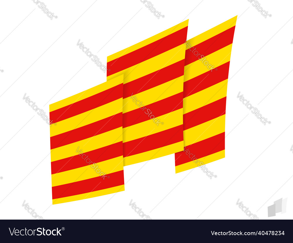 Catalonia flag in an abstract ripped design