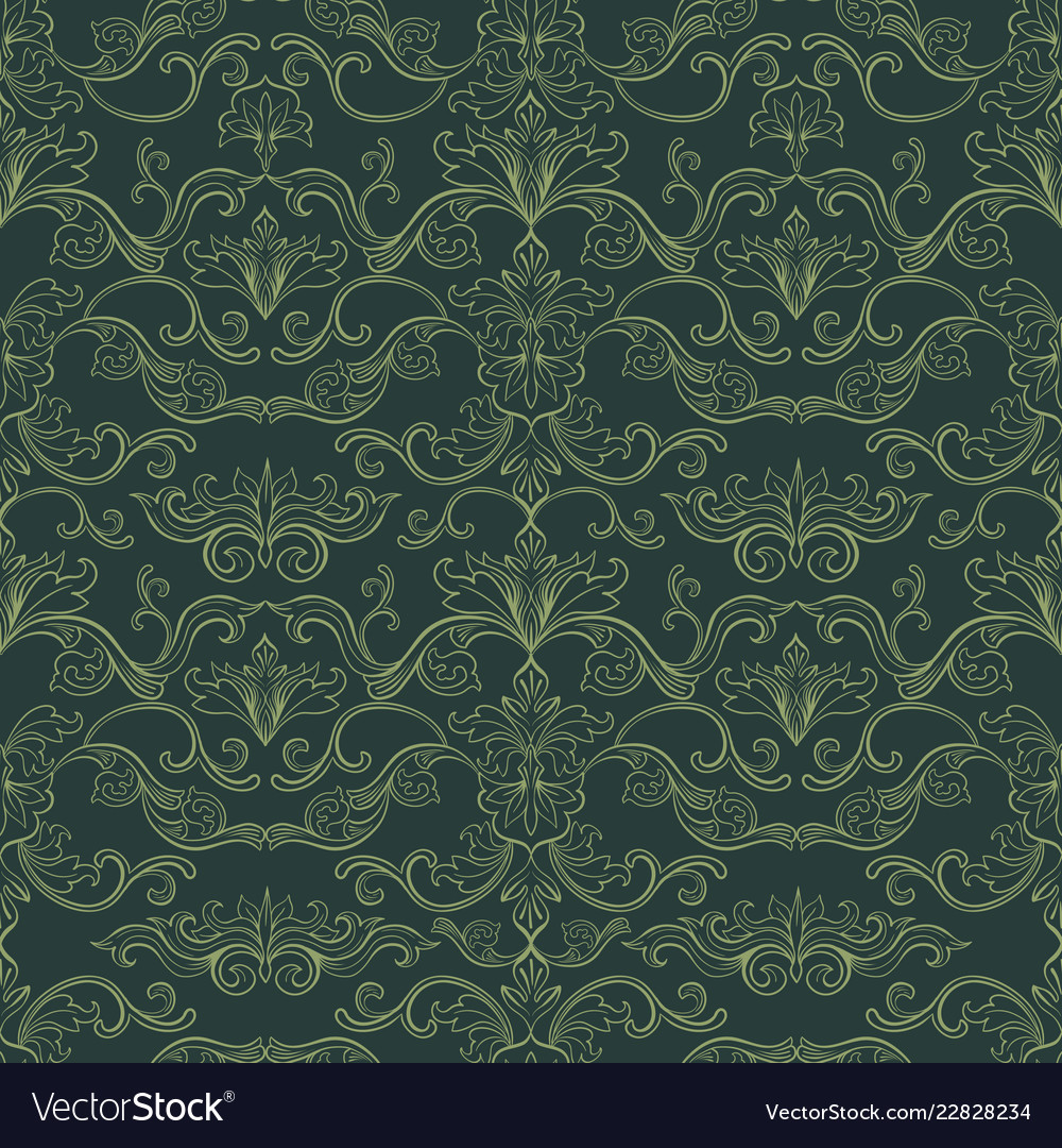 Damask vintage seamless pattern Royalty Free Vector Image