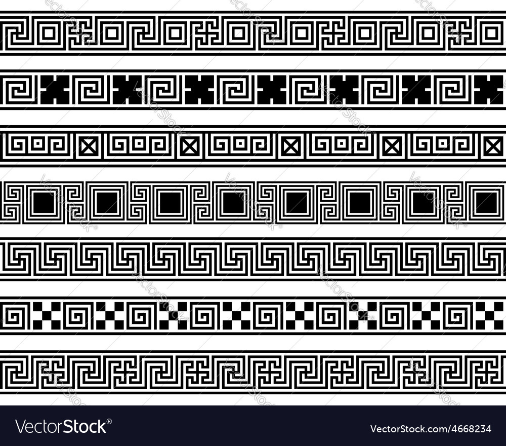 Different meander ansient patterns wide frame