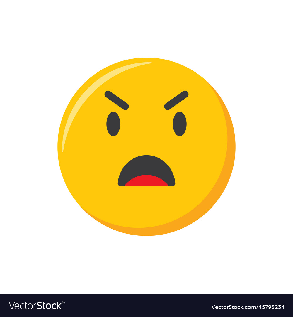 Emoji icon angry and evil emoticon Royalty Free Vector Image