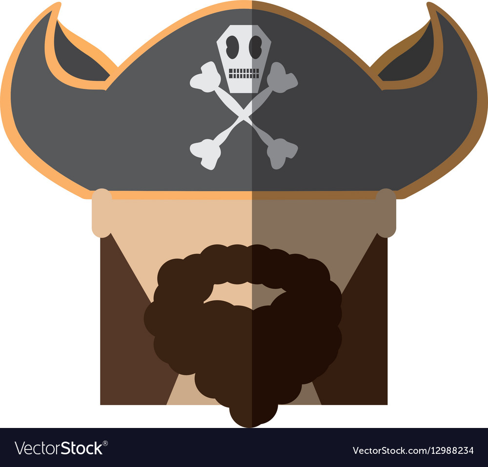 Face pirate bearded hat skull bone long hair