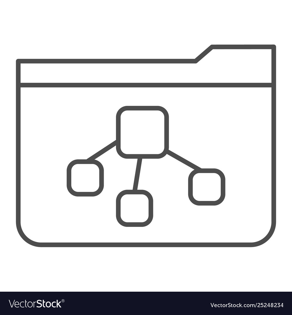 File tree folder thin line icon