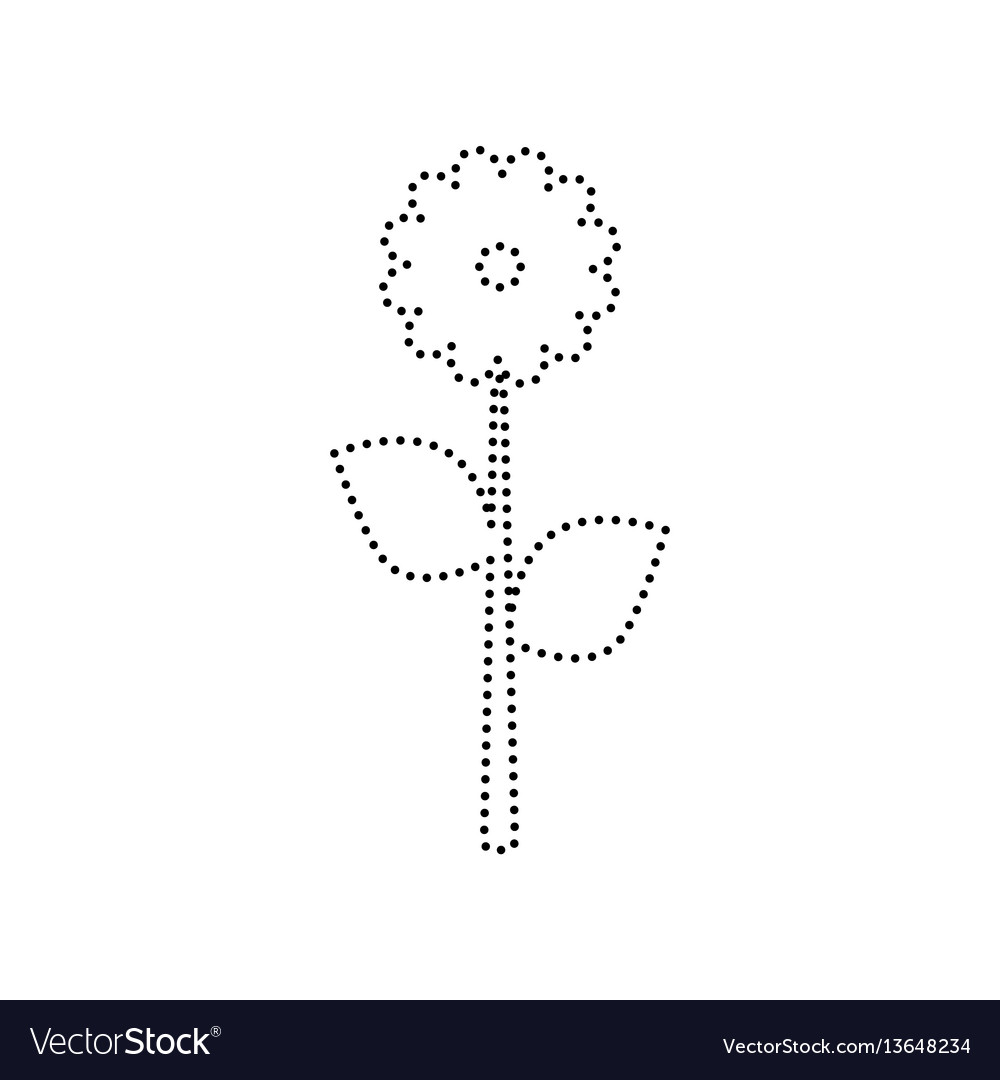 Flower sign black dotted Royalty Free Vector Image