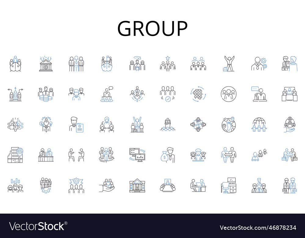 Group line icons collection artificial smart