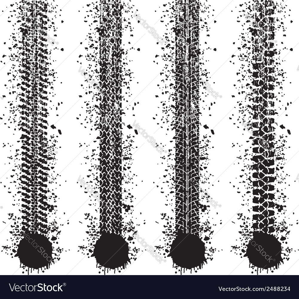 Grungy tire prints Royalty Free Vector Image - VectorStock