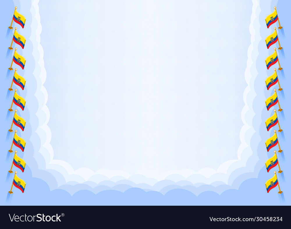 Horizontal frame and border with ecuador flag Vector Image Horizontal frame and border with ecuador flag