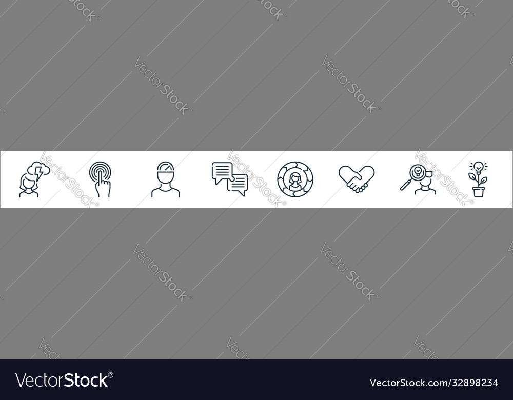 Life skills line icons linear set quality vector image Life skills line icons linear set quality