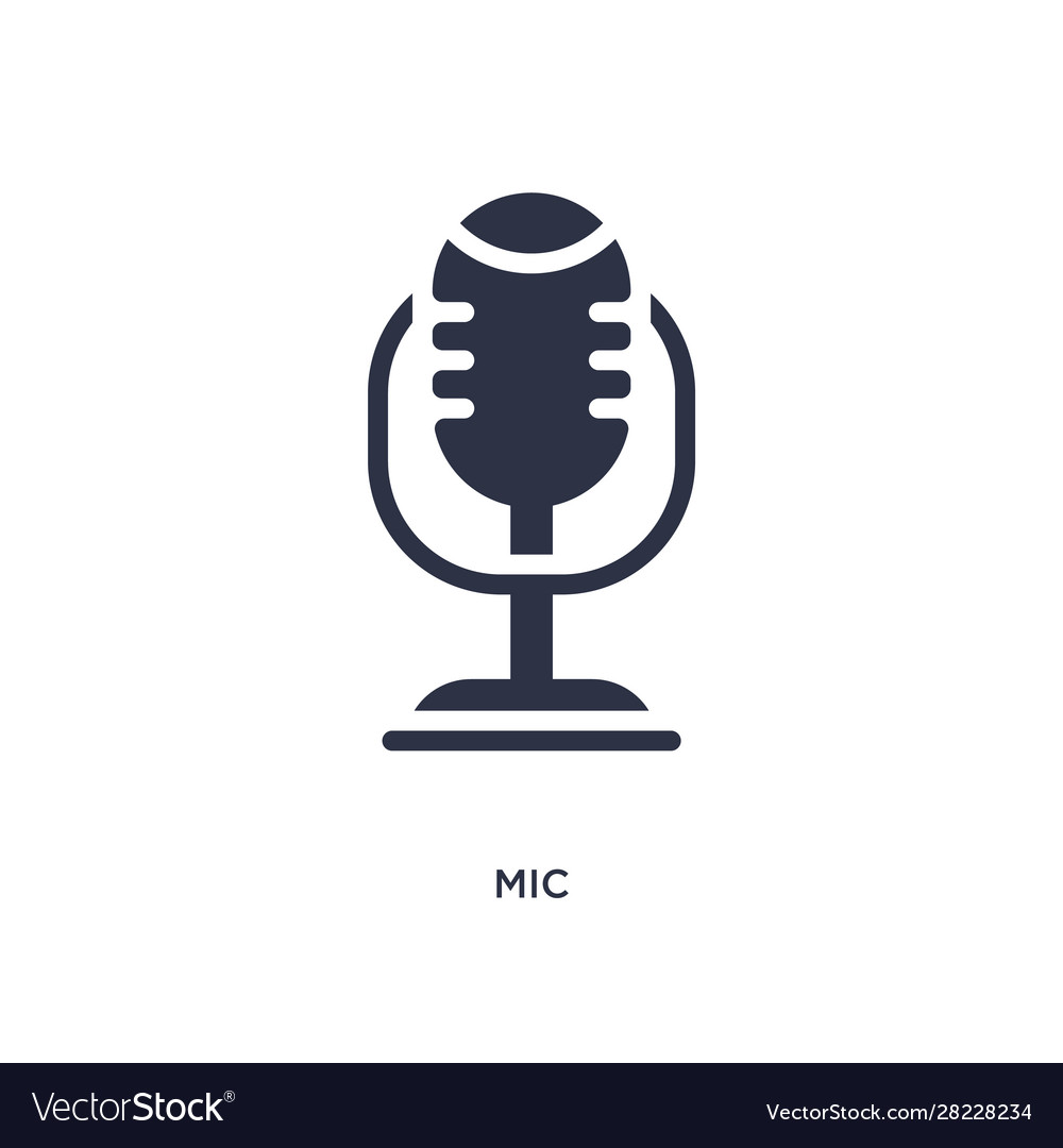 Mic icon on white background simple element from