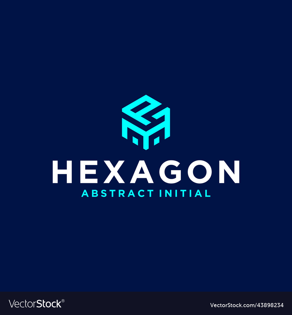 Pm mp py yp hexagon logo design Vector Image Pm mp py yp hexagon logo design