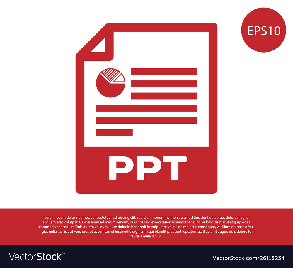 Red ppt file document icon download button