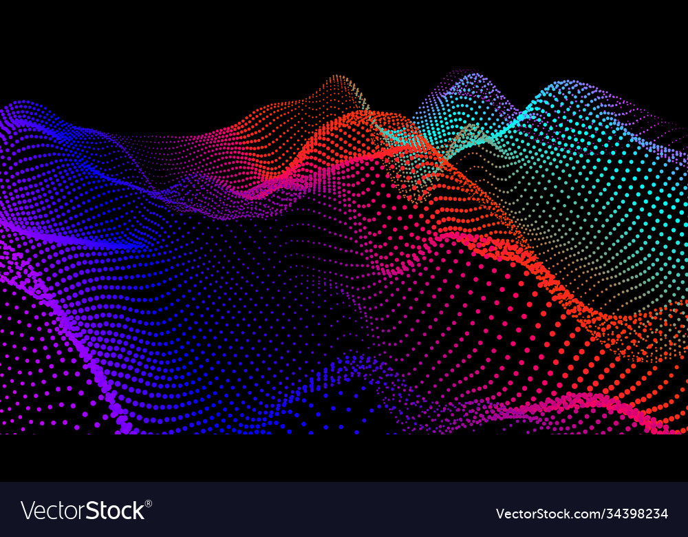 Sea waves from node hud data dots flow research