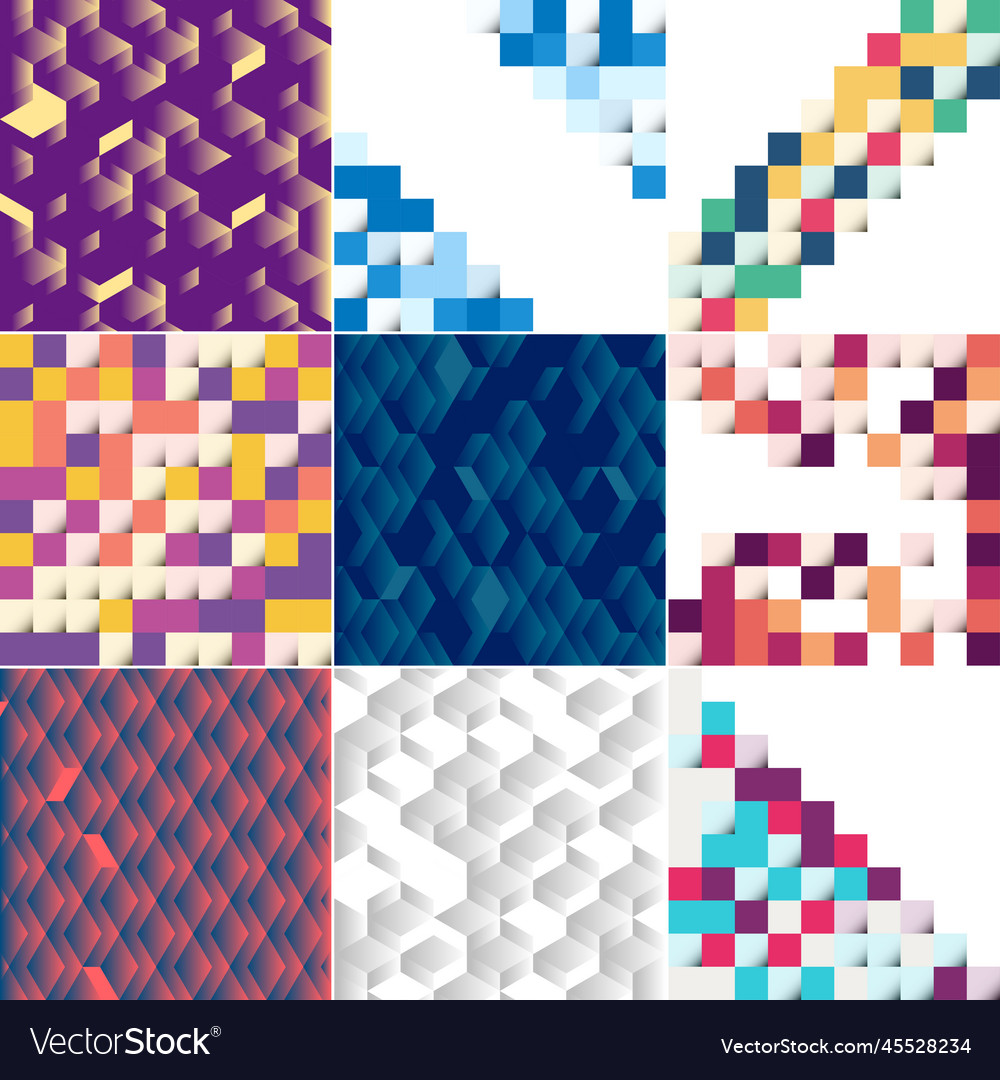 Seamless pattern of colorful blocks with shadow Vector Image Seamless pattern of colorful blocks with shadow
