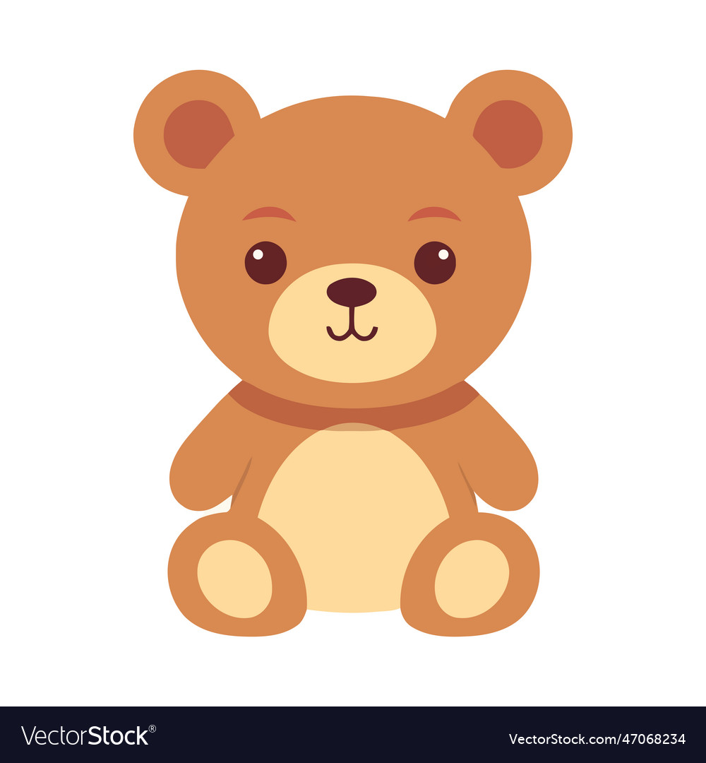 Smiling child sitting with cute teddy bear Vector Image