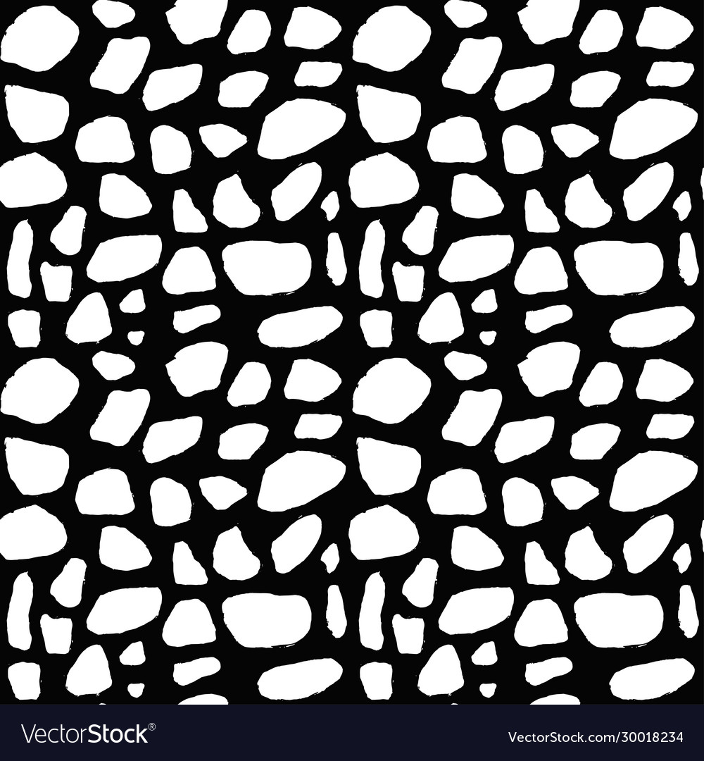 Stones handdrawn grunge seamless black and white Vector Image