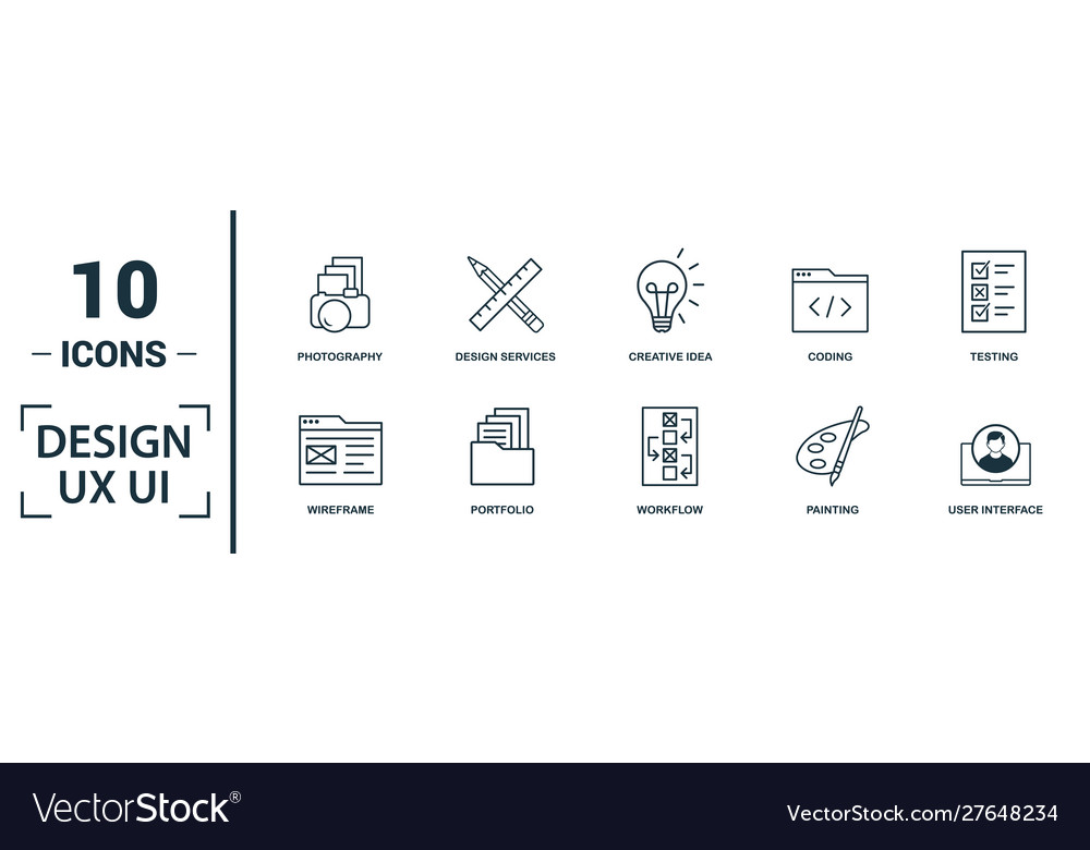 Ui icon set include creative elements search done vector image Ui icon set include creative elements search done