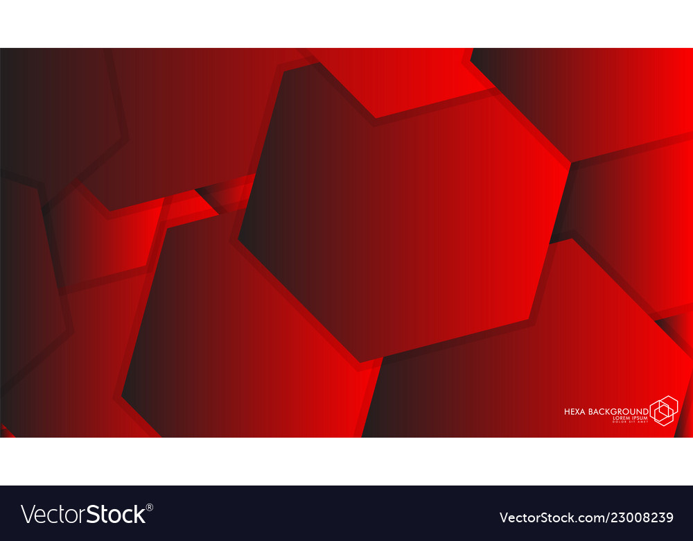 Abstract background hexagon red light and shadow vector image Abstract background hexagon red light and shadow
