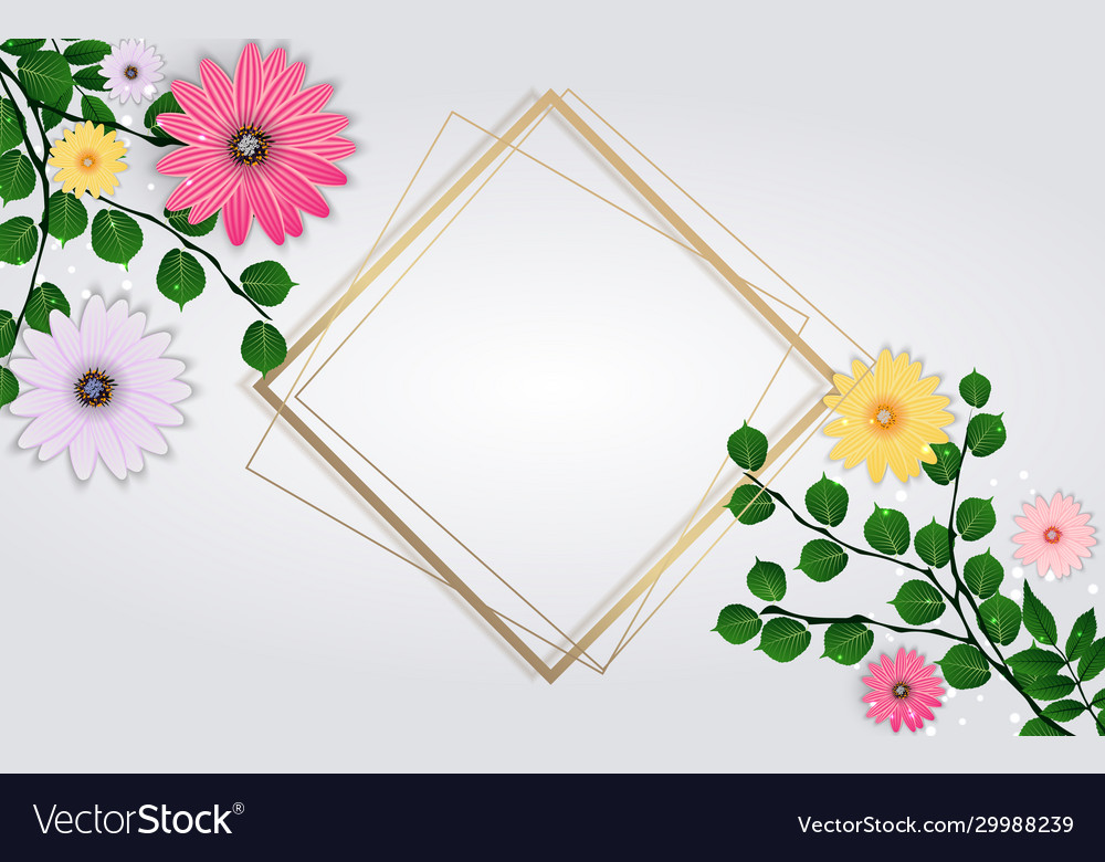 Abstract flower background template with empty vector image Abstract flower background template with empty