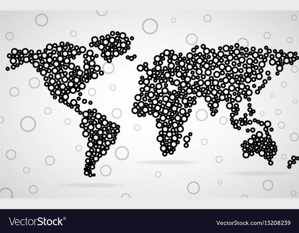 Abstract world map from circles design