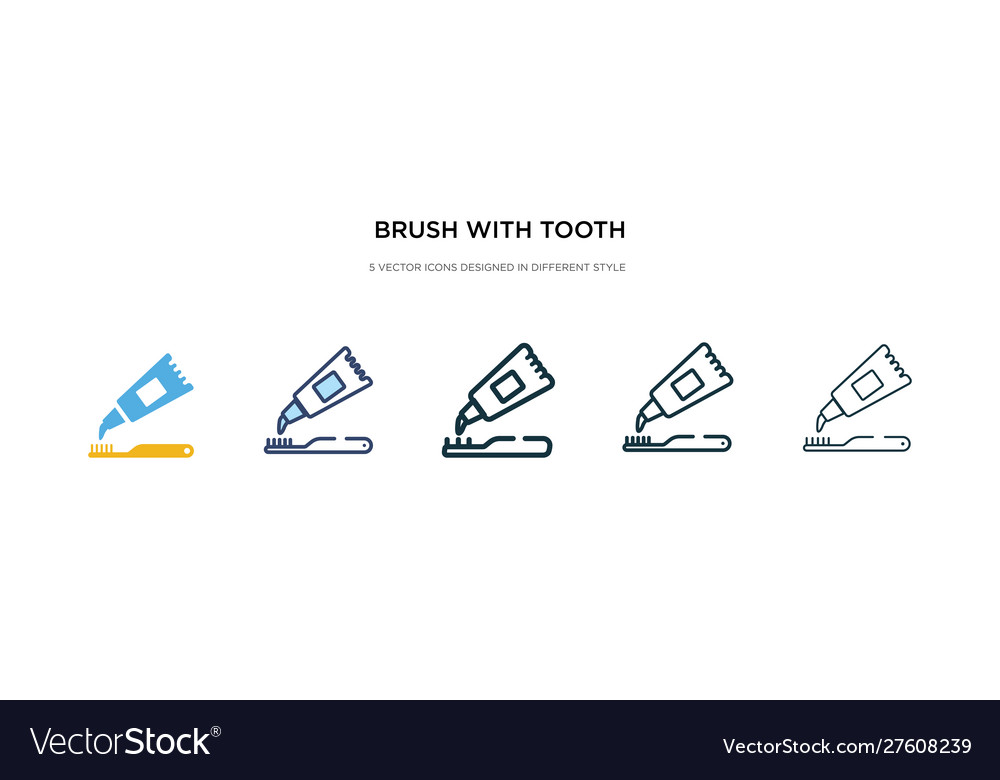 Brush with tooth paste icon in different style Vector Image Brush with tooth paste icon in different style