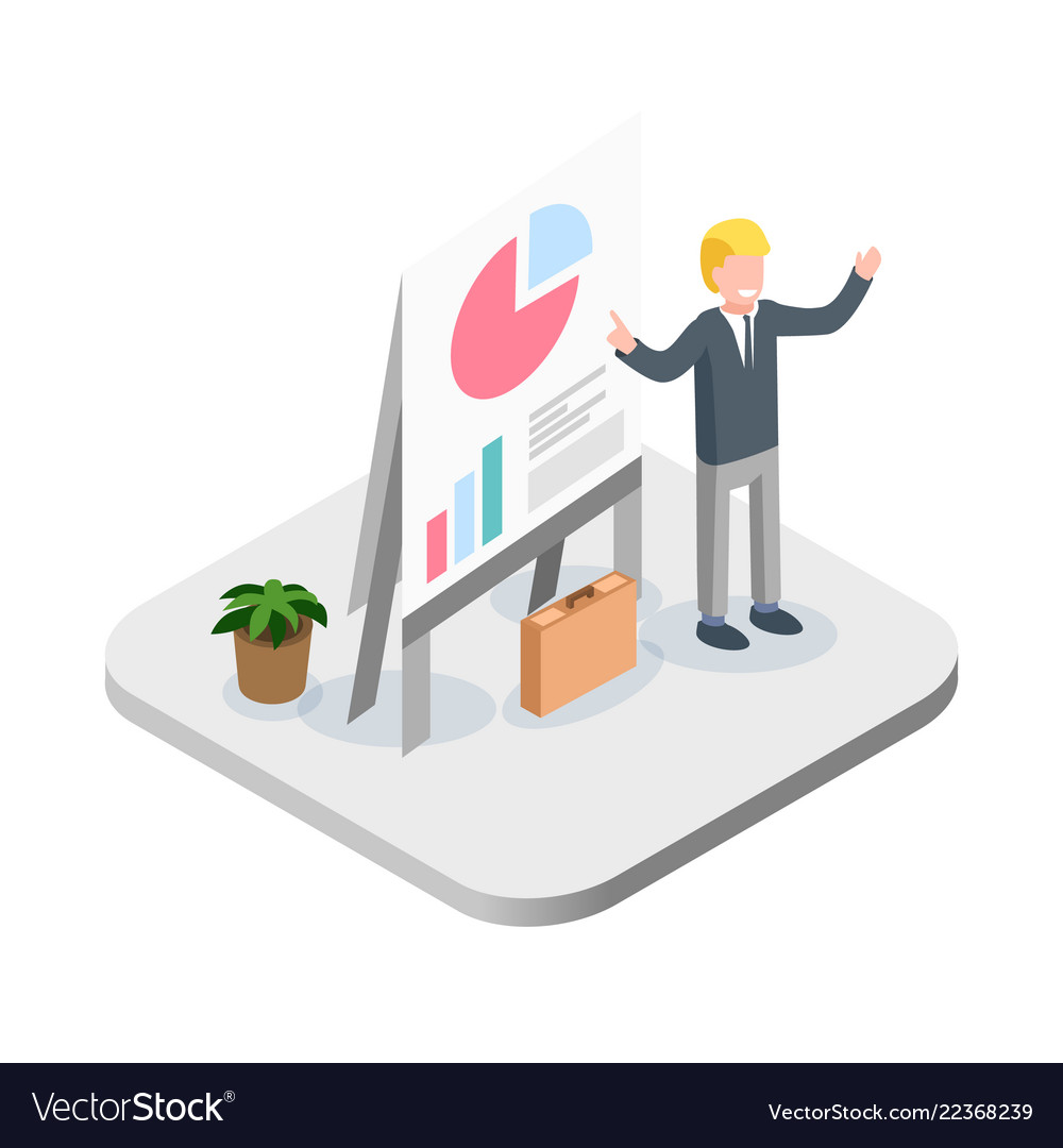 Business presentation isometric financial