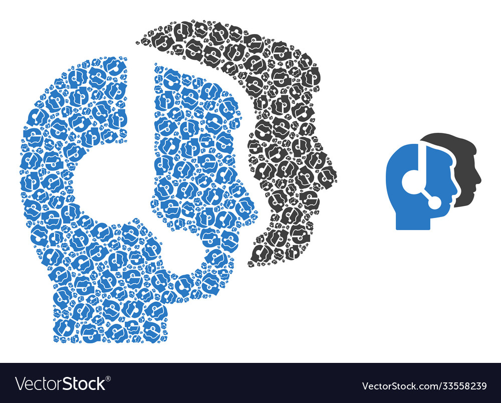 Call center recursive mosaic self items vector image Call center recursive mosaic self items