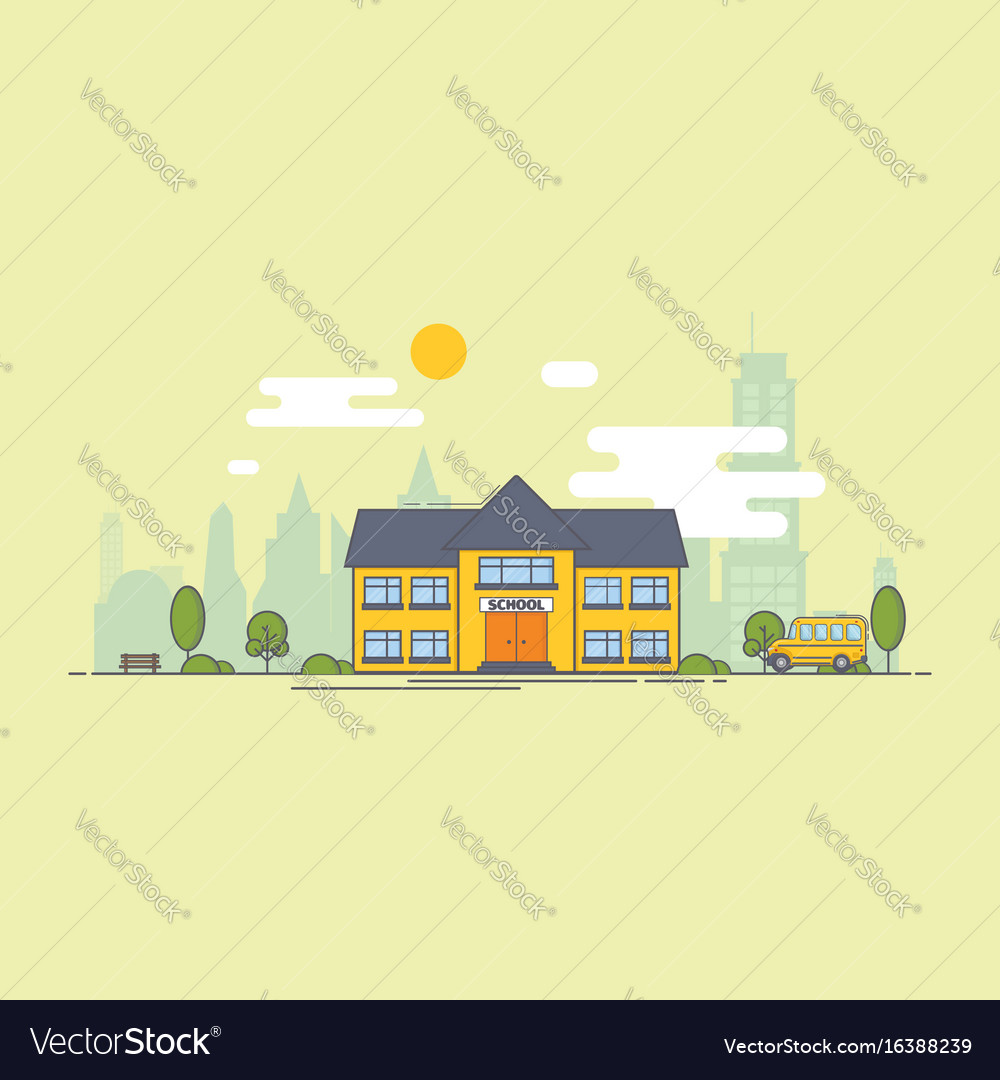 Cheerful School Building