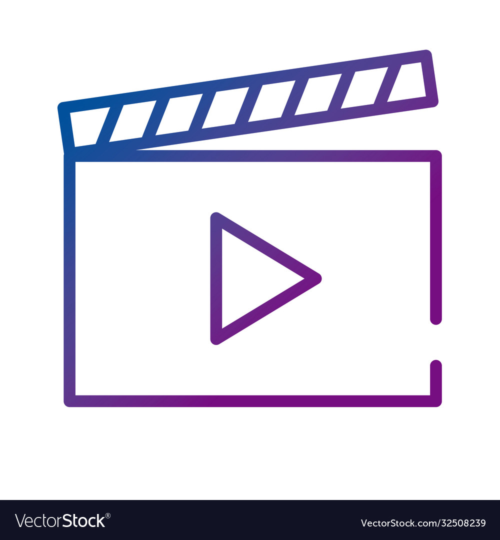 Clapperboard with play button video content