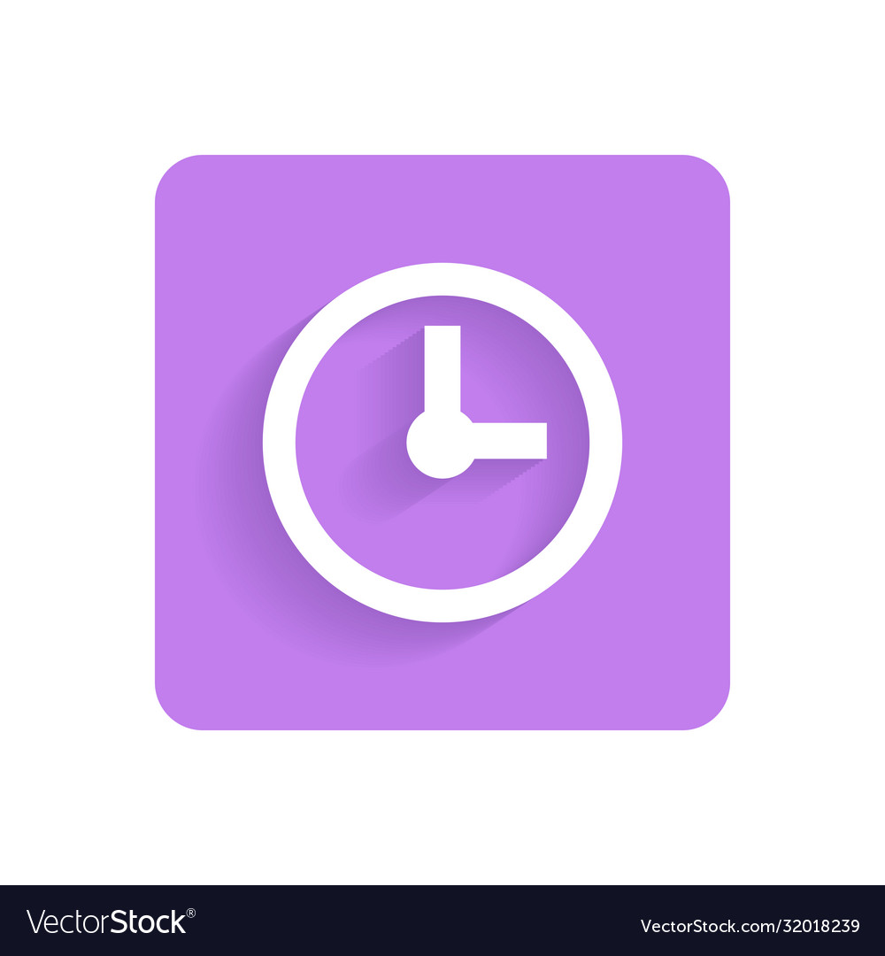 Clock time flat icon object isolated on white vector image Clock time flat icon object isolated on white