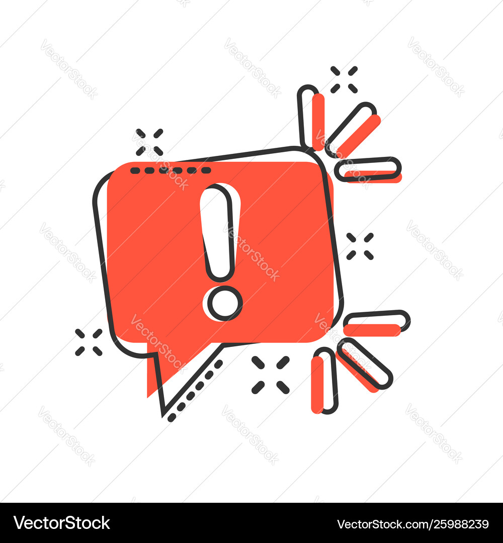 Comic Style Warning Banner Icon Royalty Free Vector Image