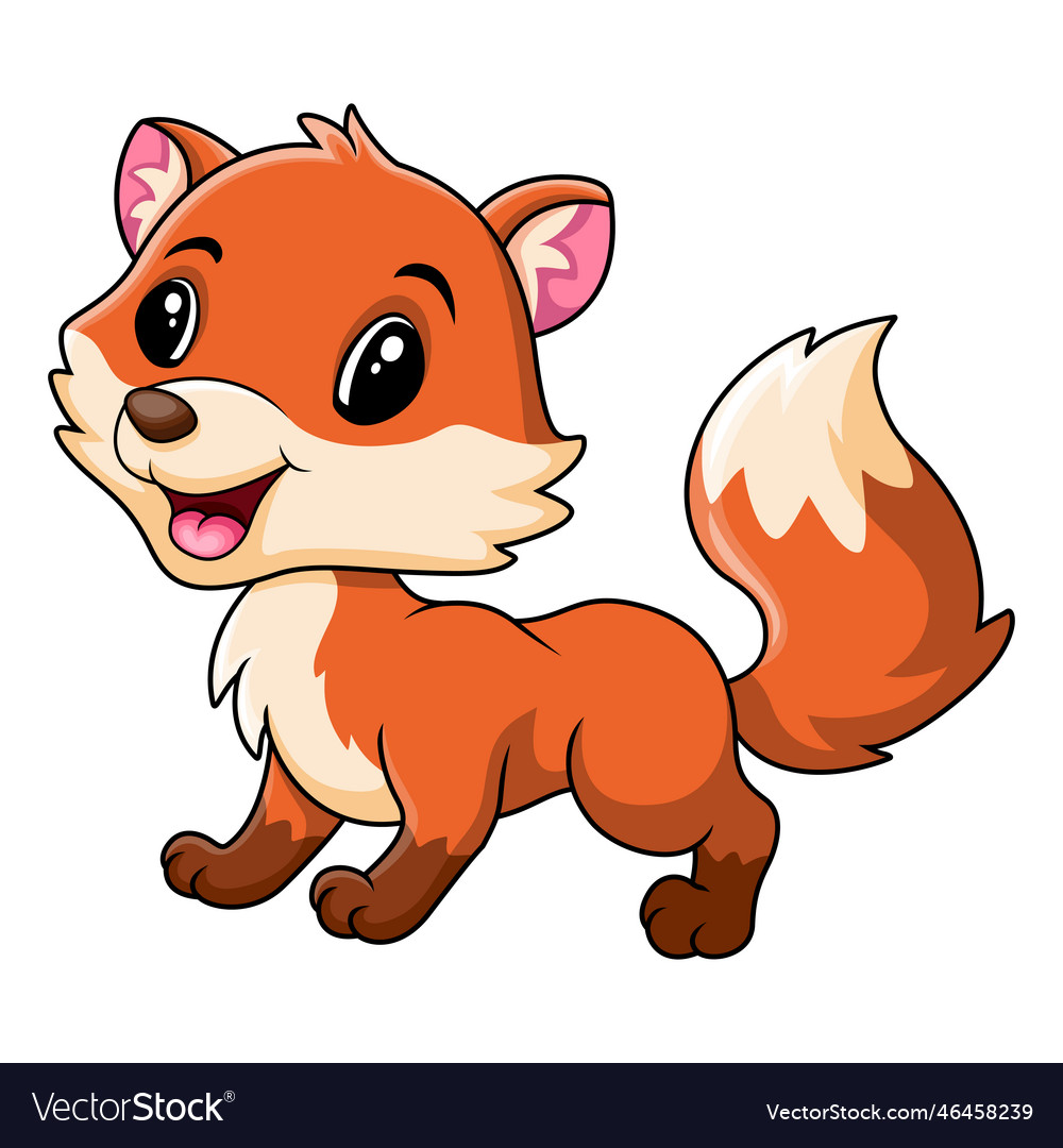 Cute baby fox a smile Royalty Free Vector Image