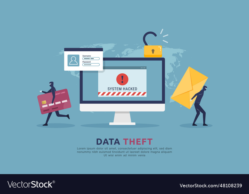 Cyber attack security and data theft activity
