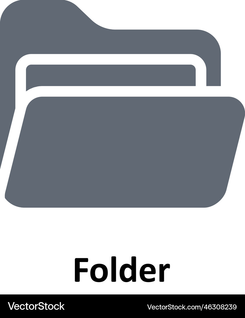 Folder solid icons simple stock Royalty Free Vector Image