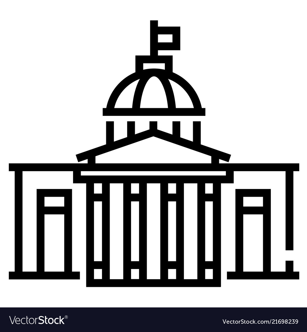 Government Building Line Royalty Free Vector Image 8868