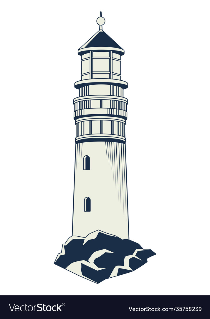 Lighthouse nautical gray element icon