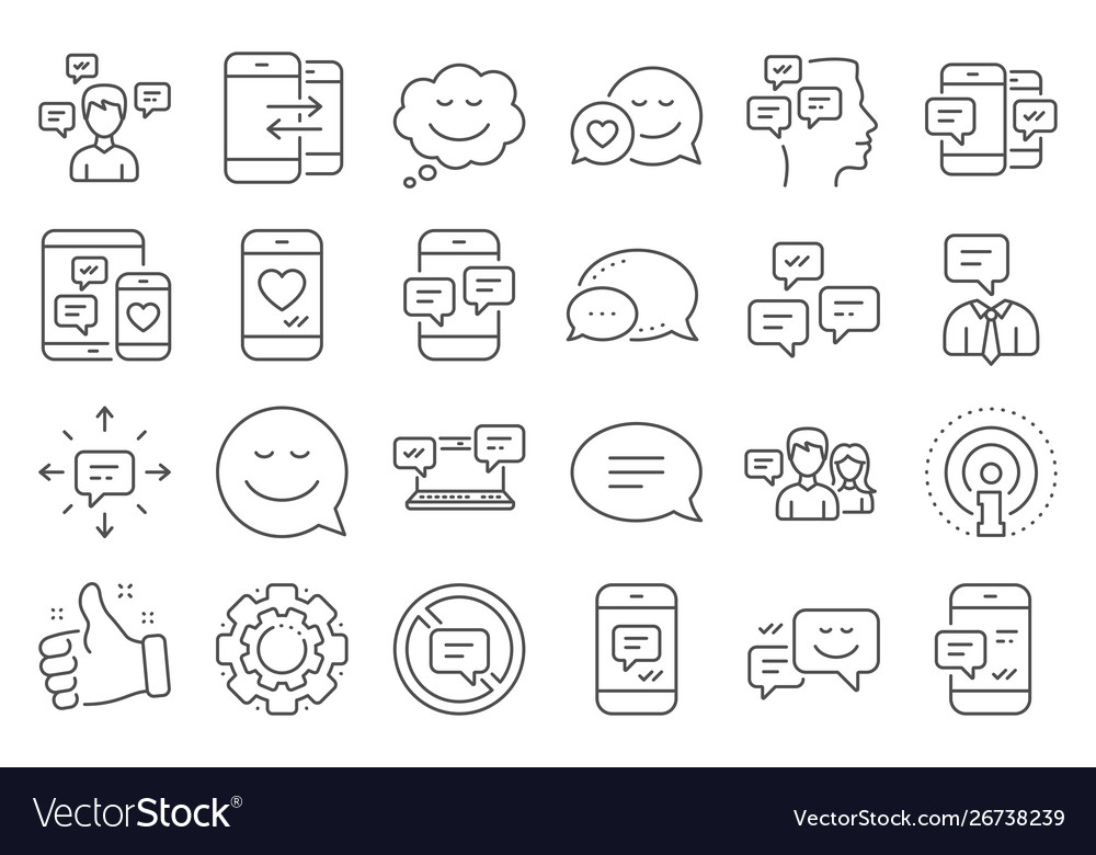 Message and communication icons group chat Vector Image Message and communication icons group chat