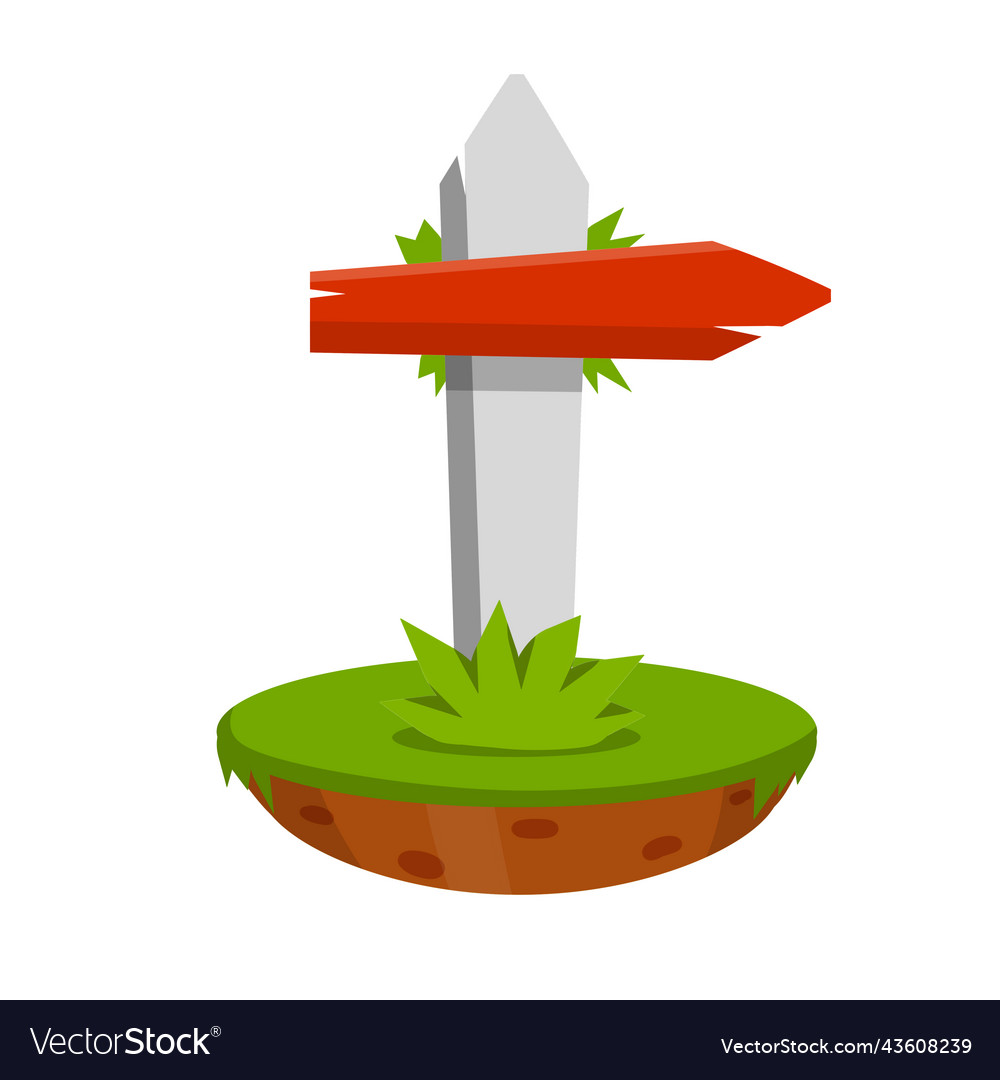 Path pointer with red plate direction way vector image Path pointer with red plate direction way