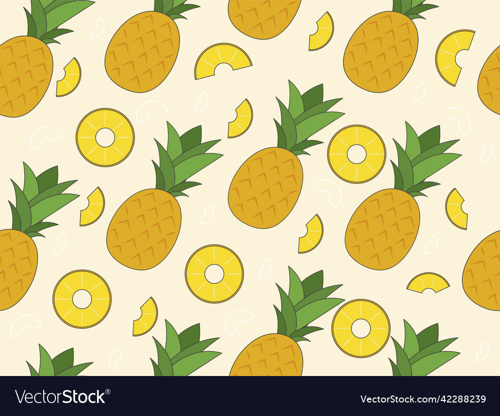 Pineapple seamless pattern vector image Pineapple seamless pattern