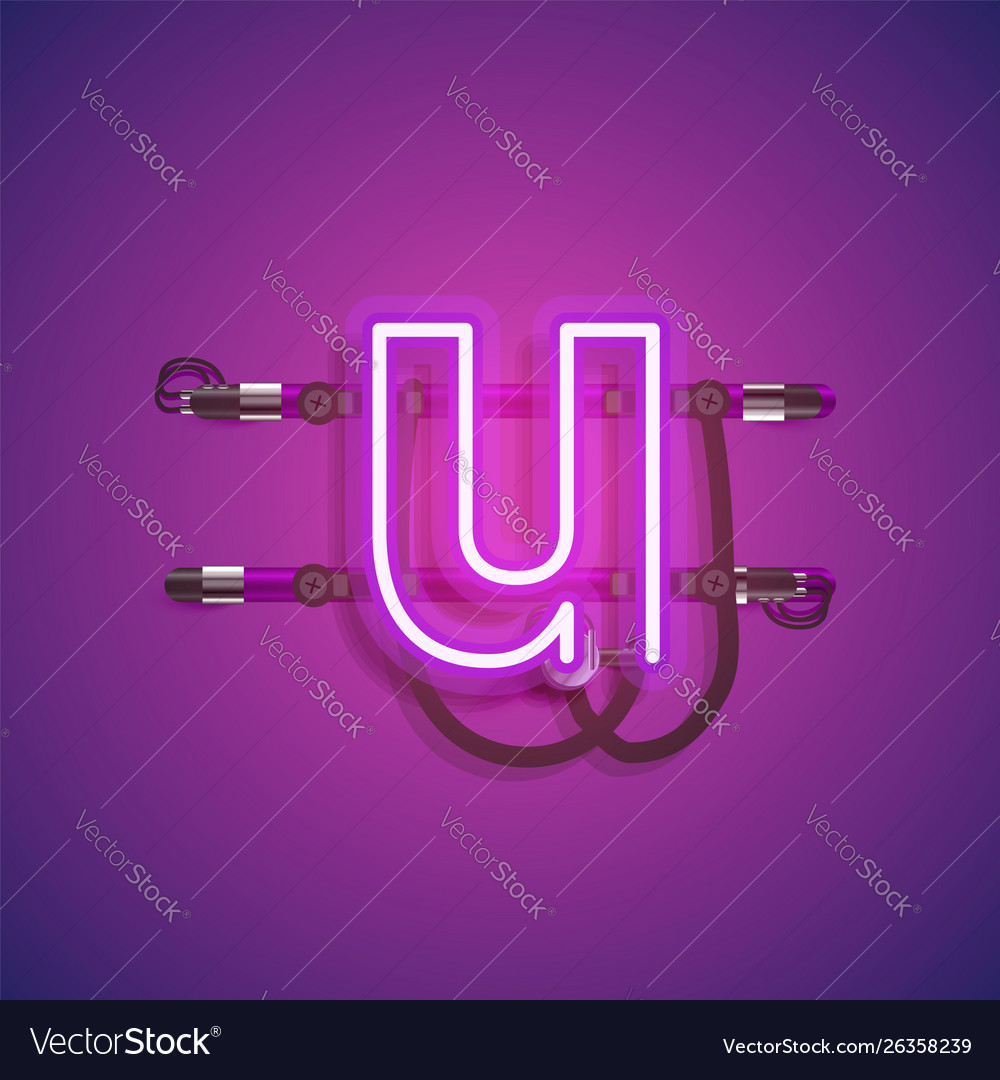 Realistic neon character with wires and console vector image Realistic neon character with wires and console